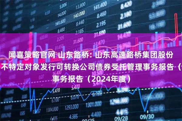 闻喜策略官网 山东路桥: 山东高速路桥集团股份有限公司向不特定对象发行可转换公司债券受托管理事务报告（2024年度）